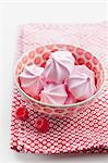 Small raspberry meringues