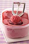 Punnet of raspberry ice cream