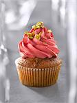 Rose water,honey and pistachio cupcake