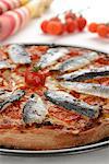 Fresh sardine pizza