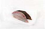 Raw turbot fillets