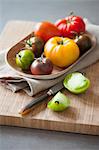 Assortment of multicolored tomatoes