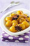 Spicy mirabelle plums in syrup