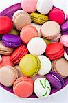 Bowl of different flavored macaroons