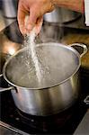 Sugar and water boiling in a cooking pot