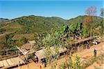 Huts in Akha Village, Mae Salong, Golden Triangle, Chiang Rai Province, Thailand