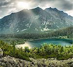 mountain landscape with pond, High Tatras, Slovakia