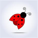 Ladybug icon in vector on gray background