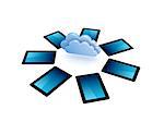 Cloud computing concept.Isolated on white background.3d rendered.