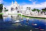 Wat Rong Khun After Earthquake. Contemporary unconventional Buddhist temple in Chiang Rai.