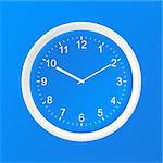 Clock 3D Paper Icon on a blue background