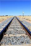 Namibian desert railway line perspective