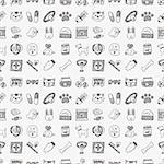 seamless doodle pet pattern