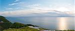 Panorama of Cabot Trail from Skyline Trail look-off (French Mountain, Cape Breton, Nova Scotia, Canada)