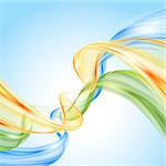 Abstract yellow green blue wave background