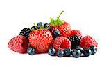 Big Pile of Fresh Berries on the White Background