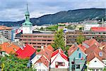 Top-view of Bergen, Norway