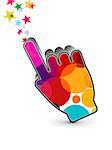 abstract colorful hand cursor icon vector illustration