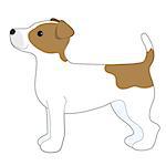 A cartoon illustration of a Jack Russell Terrier