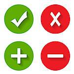 Check mark stickers on a white background. Vector illustration