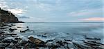 Panorama of ocean shore in the morning  (South Shore, Nova Scotia, Canada)