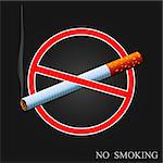 No smoking warning sign isolated on a dark background