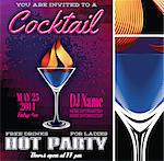 vector poster template for the cocktail party