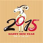 New year greeting card with goat vector illustration