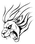 An illustration of a strong angry lion mascot roaring