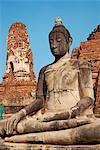 Buddha statue, Wat Mahatat, Ayutthaya Historical Park, UNESCO World Heritage Site, Ayutthaya, Thailand, Southeast Asia, Asia