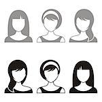 Three women vector user profile illustrations or avatars
