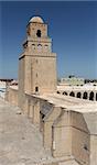 minaret  Arab mosque on a background blue sky in tunisia