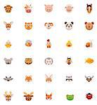 Set of the animal head icons