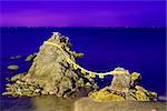 Meoto Iwa Rocks, Futami, Mie Prefecture, Japan. Known in  English as the "wedded rocks," they are considered sacred and represent husband and wife.