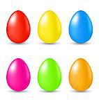 Illustration Easter set paschal eggs isolated on white background - vector