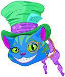 Cheshire cat in Top Hat and monocle