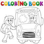 Coloring book school bus theme 2 - eps10 vector illustration.