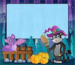 Mysterious forest Halloween frame 8 - eps10 vector illustration.