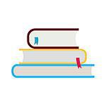 Stack of three vector colorful book icons