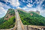 Great Wall of China. Unrestored sections at Jinshanling.
