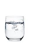 glass with pure water on white background