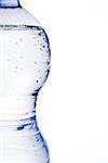 detail of a bottle of water with space for text on white background
