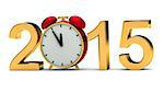 new year 2015 and clock, , new year holiday. Illustration.