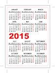 Pocket calendar 2015. Illustration in vector format