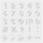 Set of decorative numbers and symbols. Vector illustration.