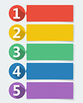 Set of different colors numbered banner, flat UI design