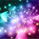 Abstract background with music notes design