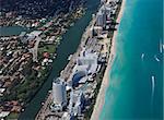 Miami coastline seen from high altitude