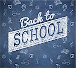 Back to school sale message against blue chalkboard