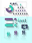 Digitally generated blue and purple business infographic on white background